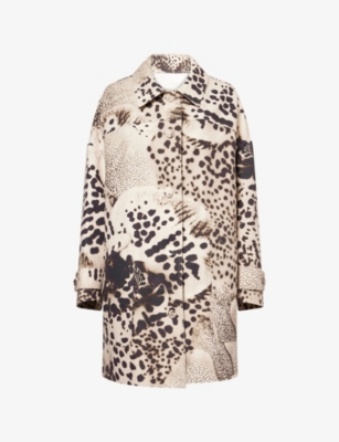 DRIES VAN NOTEN: Abstract-Print Relaxed-Fit Cotton Coat