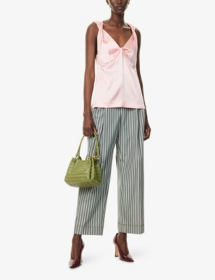 DRIES VAN NOTEN: Partan Stripe Wide-Leg Cotton Trousers