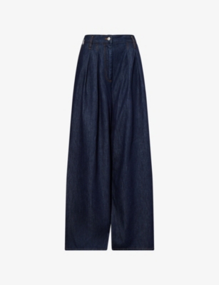 DRIES VAN NOTEN: Pamplona Pleat Wide-Leg Denim Jeans