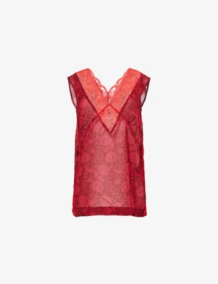 DRIES VAN NOTEN: Ciesta Lace-Trim Floral Woven Top