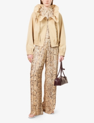 DRIES VAN NOTEN: Drawstring-High-Neck Raglan-Sleeves Cotton-Poplin Jacket