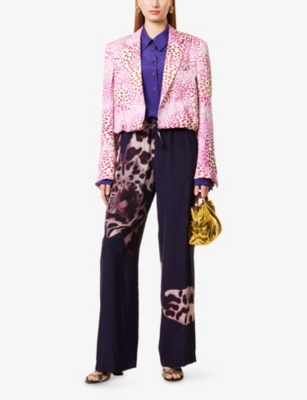 DRIES VAN NOTEN: Vasti Graphic-Pattern Woven Blazer