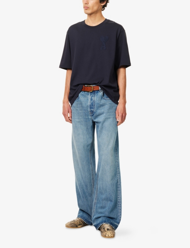 Embroidered Crew-Neck Oversize Cotton-Jersey T-Shirt