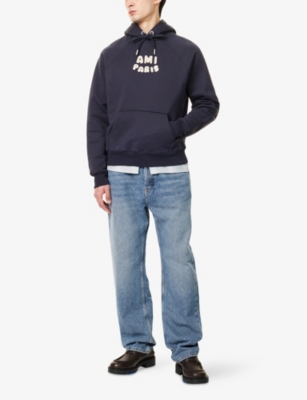 AMI PARIS: Kangaroo-Pocket Relaxed-Fit Cotton-Jersey Hoody