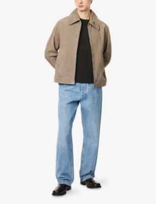 AMI PARIS: Two-Buttoned-Pockets Regular-Fit Suede Jacket