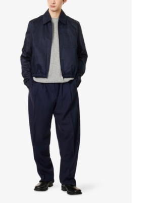 AMI PARIS: Brand-Embroidery Buttoned-Pockets Regular-Fit Cotton Jacket