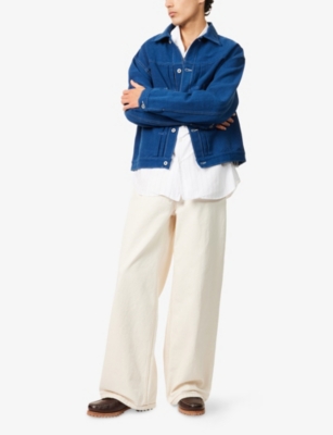 AMI PARIS: Brand-Patch Wide-Leg Denim Jeans
