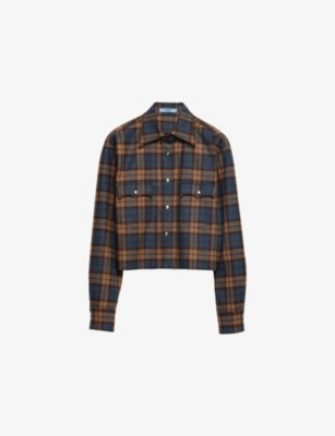 Prada Checked Wool And Twill Shirt