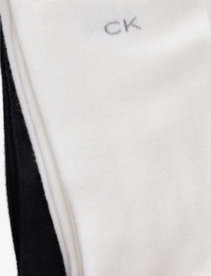 CALVIN KLEIN: Logo-Print Pack of Two Cotton-Blend Socks