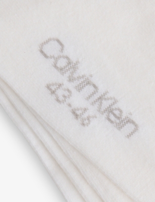CALVIN KLEIN: Quarter Logo-Print Pack of Two Cotton-Blend Socks