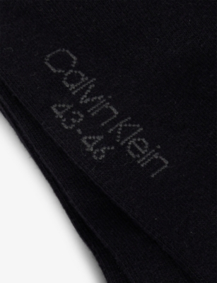 CALVIN KLEIN: Quarter Logo-Print Pack of Two Cotton-Blend Socks