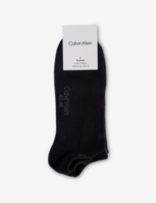 CALVIN KLEIN: Logo-Print Pack of Two Cotton-Blend Socks