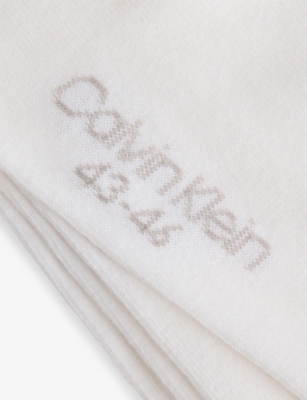 CALVIN KLEIN: Logo-Print Pack of Two Cotton-Blend Socks