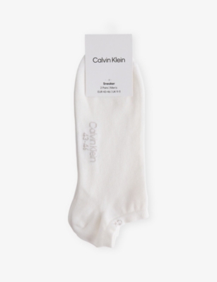 CALVIN KLEIN: Logo-Print Pack of Two Cotton-Blend Socks