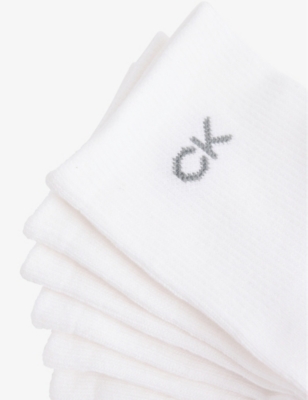 CALVIN KLEIN: Brand-Print Pack of Three Cotton-Blend Socks