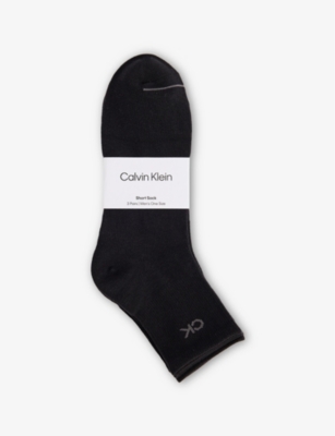 CALVIN KLEIN: Brand-Print Pack of Three Cotton-Blend Socks