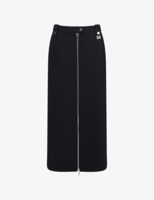 GANNI: Bonded Crepe Midi Skirt