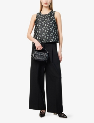GANNI: Tailoring Wide-Leg Stretch-Cotton Trousers