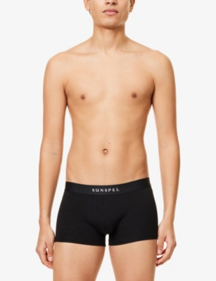 SUNSPEL: Branded-Waistband Stretch-Cotton Boxer Trunks