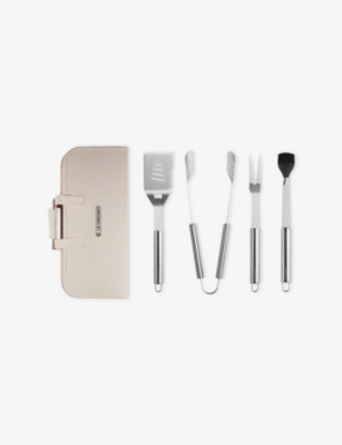 LE CREUSET: Set Of Five Stainless-Steel BBQ Tools And Carry Case