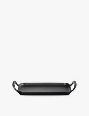 Le Creuset Satin Black Bbq Outdoor Cast Iron Rectangular Griddle 48 X 26cm