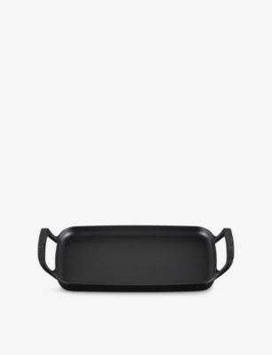 Le Creuset Satin Black Bbq Outdoor Cast Iron Rectangular Griddle 48 X 26cm