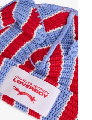 CHARLES JEFFREY LOVERBOY: Chunky Ears Stripe-Pattern Knitted Wool-Blend Beanie Hat