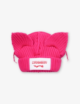 CHARLES JEFFREY LOVERBOY: Chunky Ear Logo-Patch Knitted Beanie