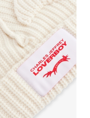 CHARLES JEFFREY LOVERBOY: Chunky Ear Logo-Patch Knitted Beanie