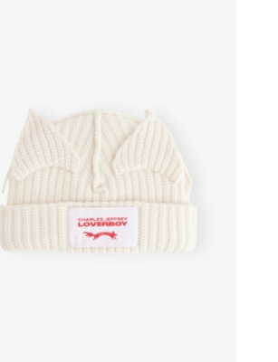 CHARLES JEFFREY LOVERBOY: Chunky Ear Logo-Patch Knitted Beanie