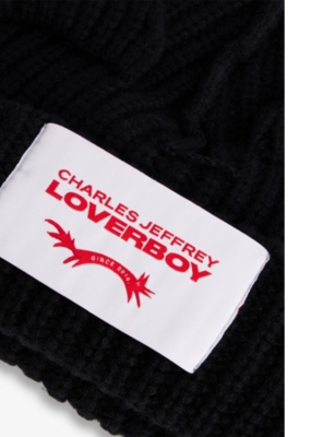 CHARLES JEFFREY LOVERBOY: Chunky Ear Logo-Patch Knitted Beanie
