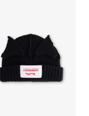 CHARLES JEFFREY LOVERBOY: Chunky Ear Logo-Patch Knitted Beanie