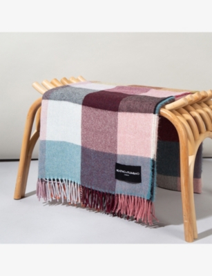 Shop Heating & Plumbing London Multicolour Wonderland Checked Alpaca And Wool-blend Throw 200cm X 145cm