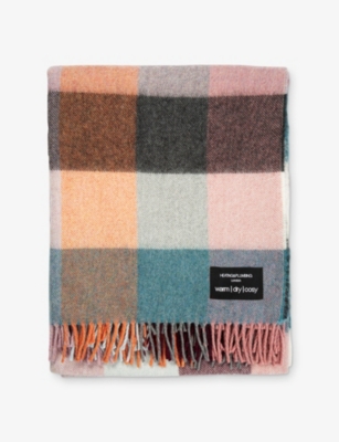 Shop Heating & Plumbing London Multicolour Wonderland Checked Alpaca And Wool-blend Throw 200cm X 145cm
