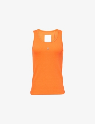 GIVENCHY: Brand-Plaque Ribbed Cotton-Jersey Tank Top