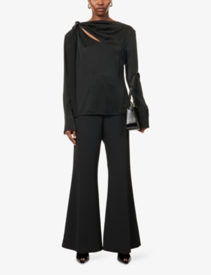 GIVENCHY: Flared-Leg Wool-Blend Trousers