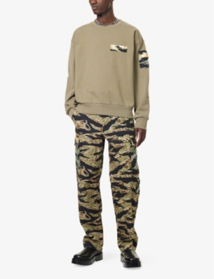 GIVENCHY: Logo-Embroidered Camouflage-Patch Boxy-Fit Cotton-Jersey Sweatshirt