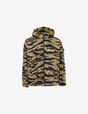 GIVENCHY: Camouflage-Pattern Hooded Cotton Windbreaker Jacket