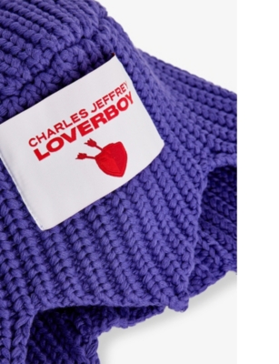 Charles Jeffrey Loverboy Mens Purple Witch Cotton Beanie Scarf
