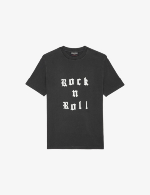 Slogan-Print Short-Sleeve Cotton T-Shirt