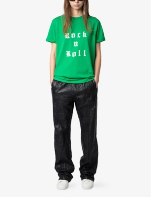 ZADIG&VOLTAIRE: Slogan-Print Short-Sleeve Cotton T-Shirt
