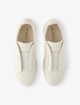 Axel Arigato Dice Laceless White Low Top Slip-on Sneakers In Suede Man In White
