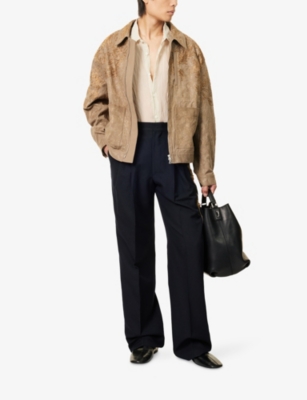 DRIES VAN NOTEN: Panrom Embellished Straight-Leg Wool-Blend Trousers