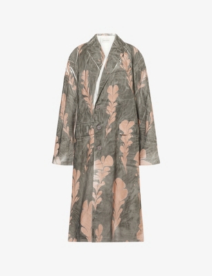 DRIES VAN NOTEN: Reuben Double-Breasted Floral-Print Cotton Coat