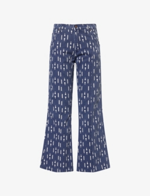 HONOR THE GIFT: Riding Flared Printed Denim Jeans