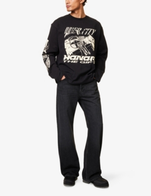 HONOR THE GIFT: Driving Graphic-Print Relaxed-Fit Cotton Top
