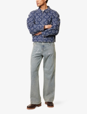 HONOR THE GIFT: Rhinestone-Embellished Wide-Leg Denim Jeans