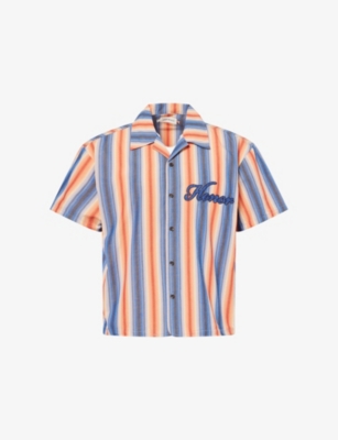 HONOR THE GIFT: Auto Camp-Collar Striped Cotton-Poplin Shirt