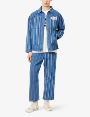 HONOR THE GIFT: Honor Inc Cover Striped Denim-Blend Shirt