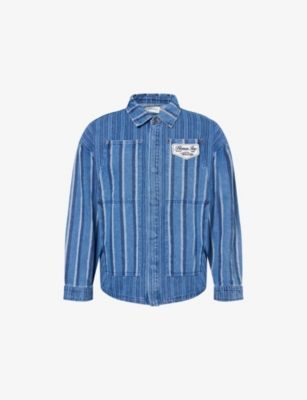 HONOR THE GIFT: Honor Inc Cover Striped Denim-Blend Shirt